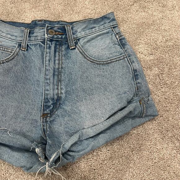 J Galt Women's Jean Short High Waisted Denim Distressed Size Medium - Picture 2 of 7